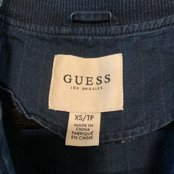 Guess | Pinstriped “Denim” Zip Up Jacket - Picture 13 of 14